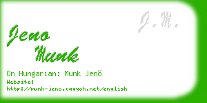 jeno munk business card