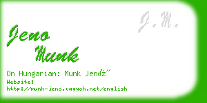 jeno munk business card
